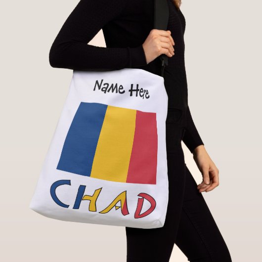 Sac Ajustable Drapeau tchadien Chad Personnalisation noire (De près)