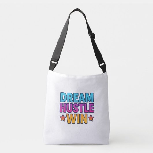 Sac Ajustable Dream Hustle Win - Motivational Bold Citation Cros (Devant)