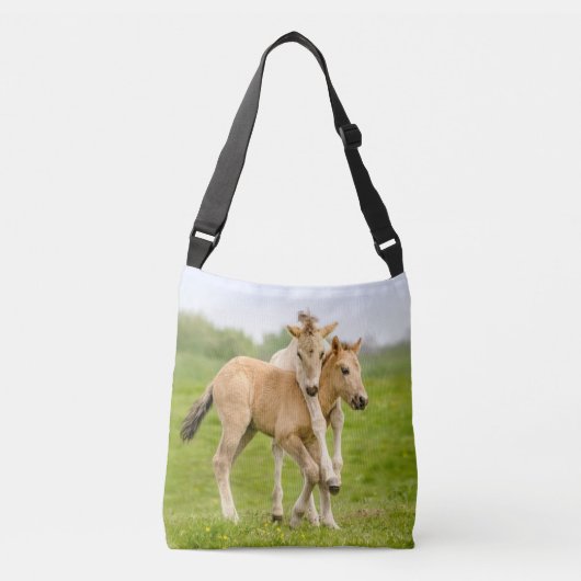Sac Ajustable Drôle Chevaux Konik Sauvages Foals Jouant Ensemble (Devant)