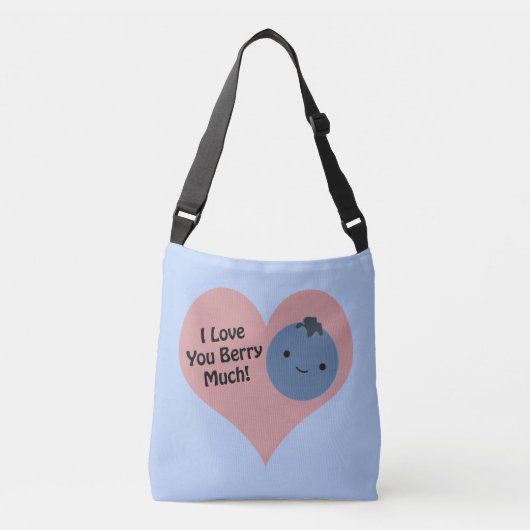 Sac Ajustable Drôle Je T'Aime Berry Beaucoup mignon Kawaii Blueb (Devant)