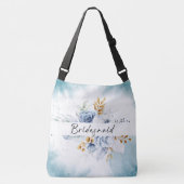 Sac Ajustable Dusty Blue White Gold Floral Mariage (Devant)