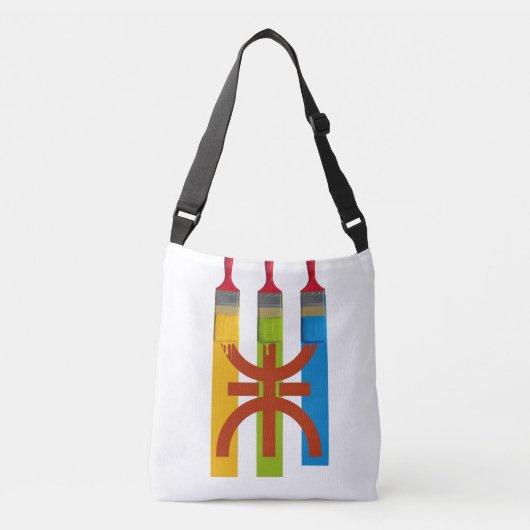 Sac Ajustable Dyeing brush paint the Amazigh flag (Devant)