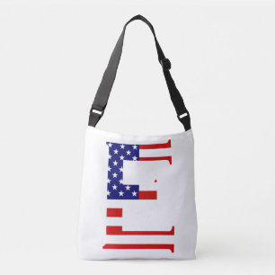 Sac Ajustable E Monogramme superposé sur le drapeau américain cb
