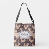 Sac Ajustable Écureuils mignons et cornes Nom personnalisé (Dos)