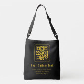 Sac Ajustable Editable QR Code & Text Template | Black & Gold (Dos)