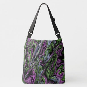 Sac Ajustable Effet de fil de soie violet et vert Art liquide