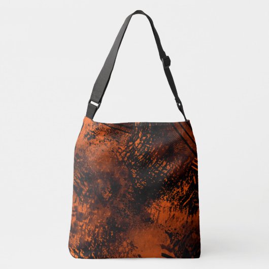 Sac Ajustable Effet d'hachure de peinture orange et noir (Dos)
