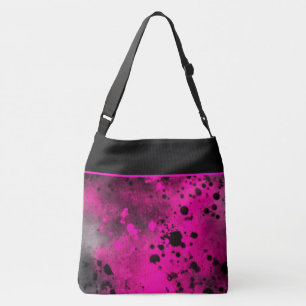 Sac Ajustable Effet Retro Paint Splatter rose et noir
