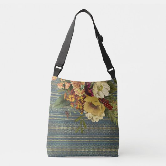 Sac Ajustable Élégance Fleurie Sombre (Devant)