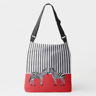 Sac Ajustable Elégant assorti Zèbre noir et blanc Rouge