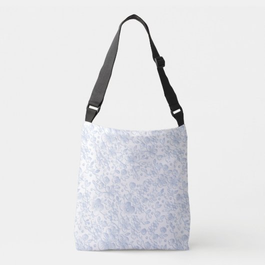 Sac Ajustable Élégant Blanc Floral Hibiscus Daisies Motif | (Devant)