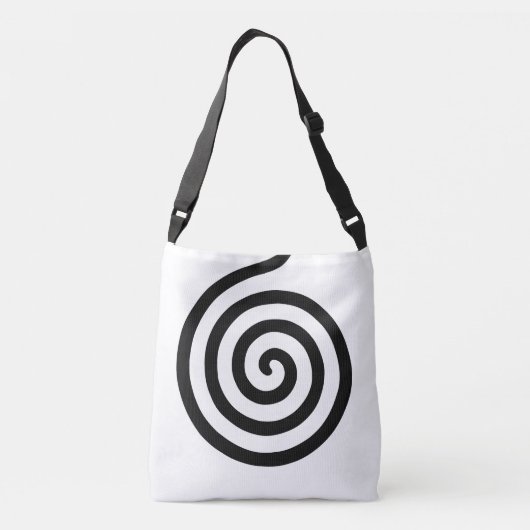 Sac Ajustable Elégant cercle spiral Abstrait en noir et blanc (Dos)