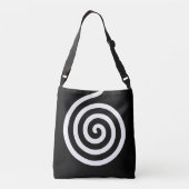 Sac Ajustable Elégant cercle spiral Abstrait en noir et blanc (Dos)