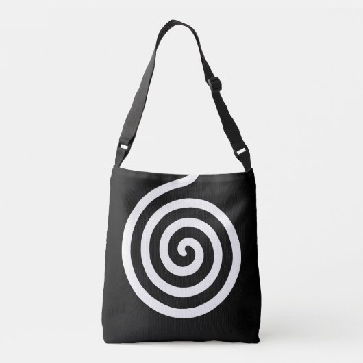 Sac Ajustable Elégant cercle spiral Abstrait en noir et blanc (Dos)