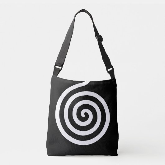 Sac Ajustable Elégant cercle spiral Abstrait en noir et blanc (Devant)
