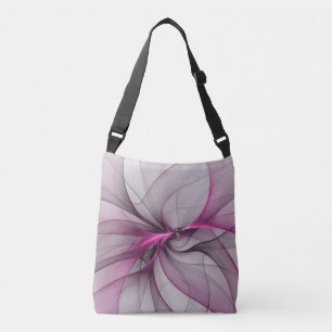 Sac Ajustable Élégant Chaos Moderne Art Fractal Abstrait Rose