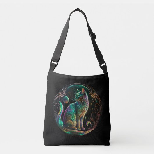 Sac Ajustable Élégant Chat Psychédélique Art Moderne | (Devant)