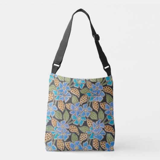Sac Ajustable Élégant Fleur Bleu Périwinkle Floral Classic (Devant)