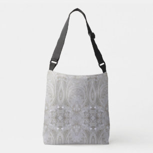Sac Ajustable élégant girly chic gris crème beige blanc floral