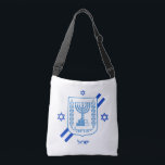 Sac Ajustable Elegant Israel fashion bags & Israeli Flag<br><div class="desc">Crossbody Bag : Elégant drapeau israélien avec texte / nom personnalisé hébreu - amour mon pays,  patriotes / fans de sports</div>
