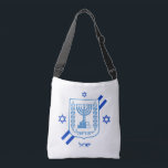 Sac Ajustable Elegant Israel fashion bags & Israeli Flag<br><div class="desc">Crossbody Bag : Elégant drapeau israélien avec texte / nom personnalisé hébreu - amour mon pays,  patriotes / fans de sports</div>
