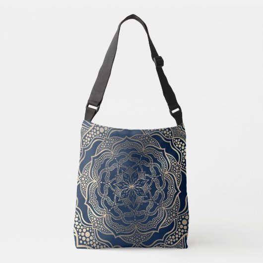 Sac Ajustable Elégant Mandala Art Boho Gold et Navy Blue Luxury (Devant)
