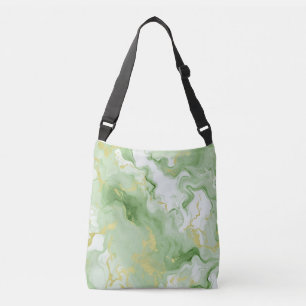 Sac Ajustable Elégant Marbre Vert Faux Gold Parties scintillant