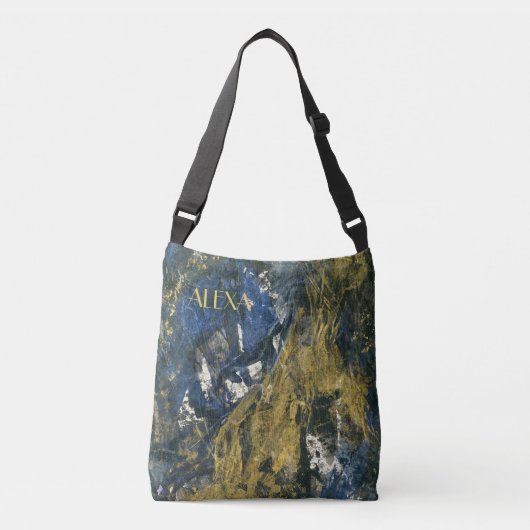 Sac Ajustable Elégant Marine Blue Black Gold Abstrait (Devant)