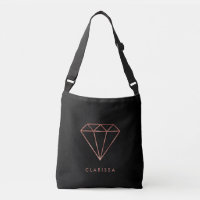 élégant moderne clair faux rose or diamant noir