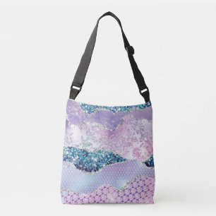 Sac Ajustable Élégant Monogramme Rose Parties scintillant rose l