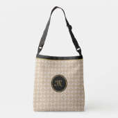 Sac Ajustable Élégant Monogramme sur Noir, Beige et Doré (Dos)