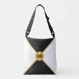 Sac Ajustable Élégant Noir, Or et Blanc
