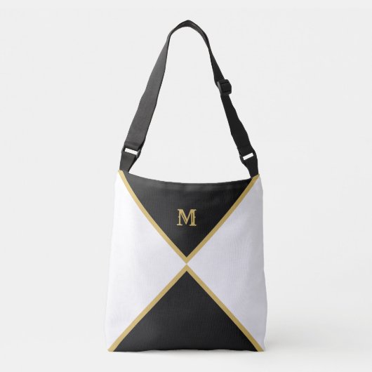 Sac Ajustable Elégant noir, or et blanc (Devant)
