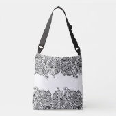 Sac Ajustable Élégant noir Paisley Lace Arrière - plan blanc (Devant)
