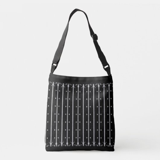Sac Ajustable Élégant rayé vertical noir (Dos)