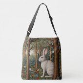 Sac Ajustable Elégant retro boho blanc lapin boisé fleurs (Dos)