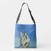 Sac Ajustable Elégante Fée Papillon ailes Or robe bleu ciel (Dos)