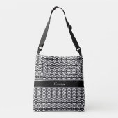 Sac Ajustable Elégante forme géométrique ovale noire et blanche (Dos)