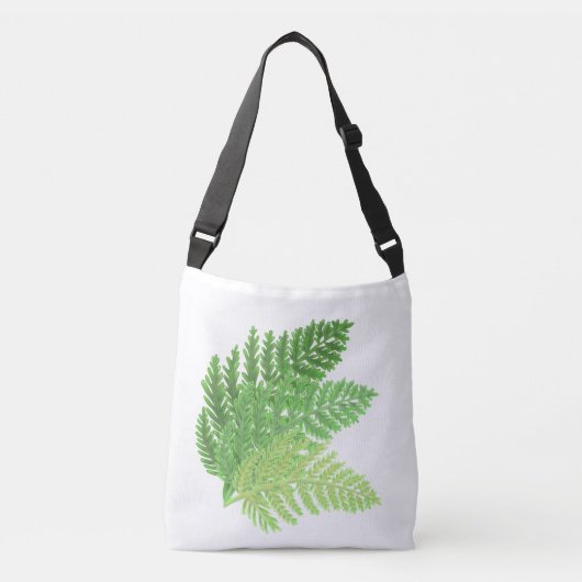 Sac Ajustable Élégante fougères vertes feuilles de bois (Devant)