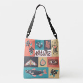 Sac Ajustable Éléments de la nature, Icônes de style rétro. (Dos)