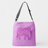 Sac Ajustable Eléphant à fleurs - orchidée et magenta (Dos)