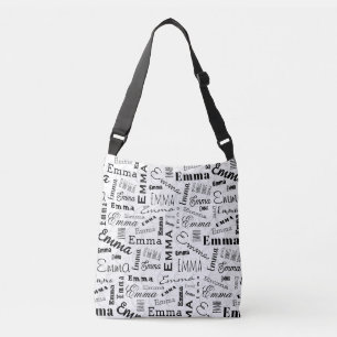 Sac Ajustable Emma Nom personnalisé Noir Blanc
