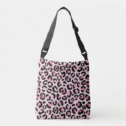 Sac Ajustable Empreinte de léopard rose et noir chic (Devant)