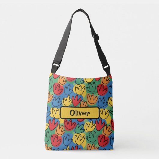 Sac Ajustable Empreintes de dinosaures colorées (Devant)