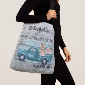 Sac Ajustable Éphémérides Vintage Shabby Chic Yorkie et camion