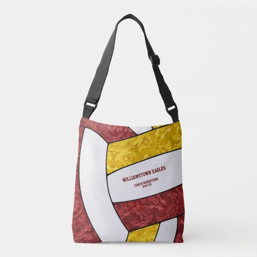 Sac Ajustable équipe de maroon or couleurs filles volley-ball en (Devant)