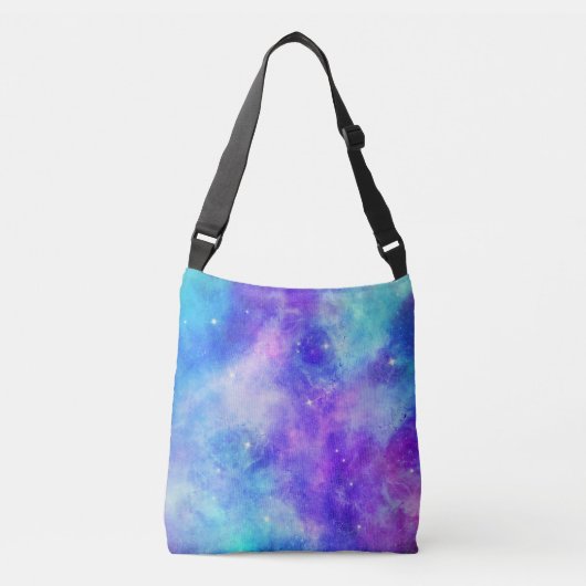 Sac Ajustable Espace de galaxie violet et bleu Abstrait (Devant)