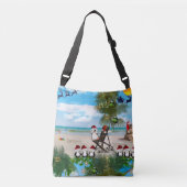 Sac Ajustable Été Noël bébé sur la plage répéter Design (Devant)