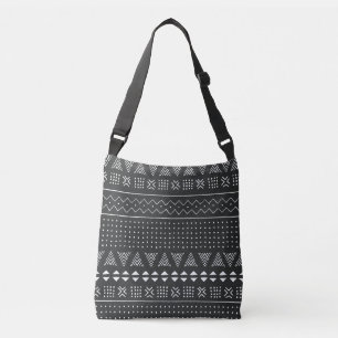 Sac Ajustable Ethnie tribale : motif noir blanc.
