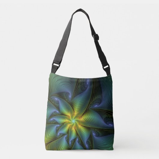Sac Ajustable Etoile Abstraite, Bleu brillant Vert Or Fractal Ar (Devant)